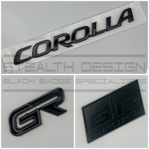 Toyota Corolla GR Sport Gloss Black Badge Set Kit Emblem
