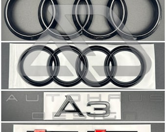 Kit complet de badges noirs pour Audi A3 S Line 8P 8V