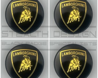 Lamborghini Centre Center Cap Gloss Black  Badge Emblem Replacement For Wheels Huracan Gallardo Murcielago 470 601 147
