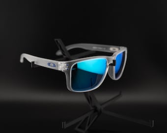 Elite Sports Sunglasses Crystal Clear Frame & Blue Lens