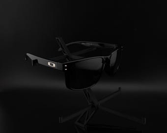 Elite Sports Sunglasses Polish Black Frame & Silver Logo