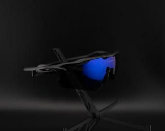 Elite Sports Sunglasses Black Frame / Blue Lens