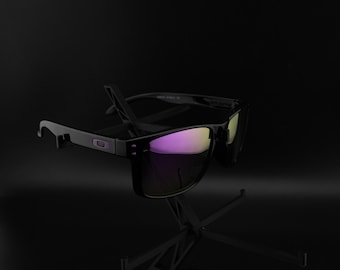 Elite Sports Sunglasses Polish Black Frame & Purple Lens
