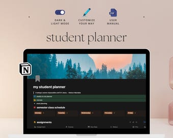 Notion Template for Students | Academic Planner, Study Schedule & Habit Tracker Dashboard
