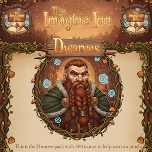 300 Unique Fantasy Dwarven Names List Generator - Printable D&D Character Name Sheets for Roleplaying Games