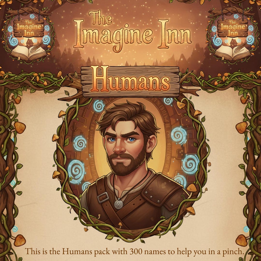 Model Human Names 300 Unique Fantasy Human Names List Generator - Printable D&D Character ...