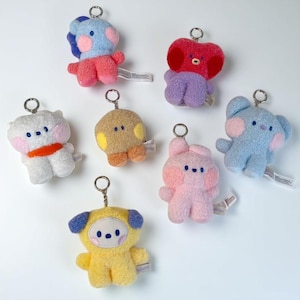 BT21 Mini Plush Keychain – 8cm Cooky RJ Tata Bag Pendant Cartoon Kawaii Birthday Gift for Fans