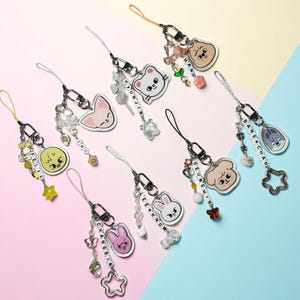 Stray Kids Inspiration Keychain – Kpop Y2K Skzoo Keychain, Stray Kids Acrylic Charm Bag Accessory for Fans, Skz Keychain, Skzoo Phone Charm