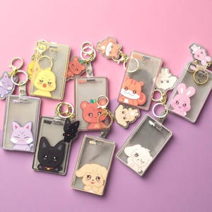 ATEEZ Aniteez Card Holder Keychain – Kpop Acrylic Photocard Sleeve Hongjoong Seonghwa Yunho Yeosang