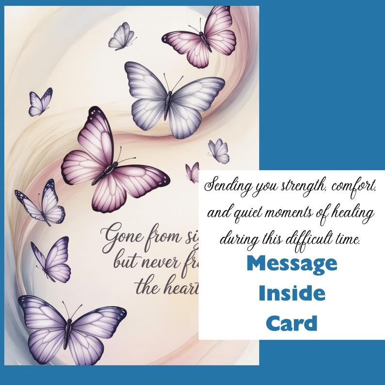 Watercolor Butterfly Sympathy Card | Elegant Memorial (digital Download ...