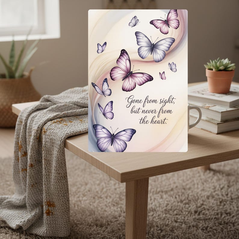 Watercolor Butterfly Sympathy Card | Elegant Memorial (digital Download ...