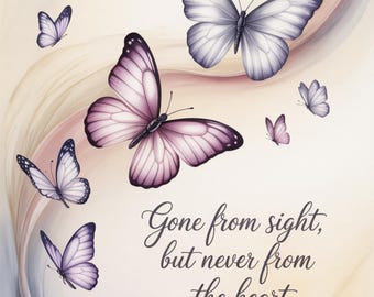 Watercolor Butterfly Sympathy Card | Elegant Memorial (Digital Download)