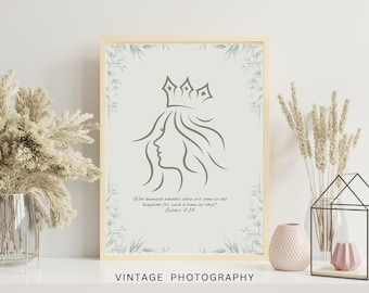 Esther 4:14 Schriftkunst Art Print Christian Home Decor digitale download