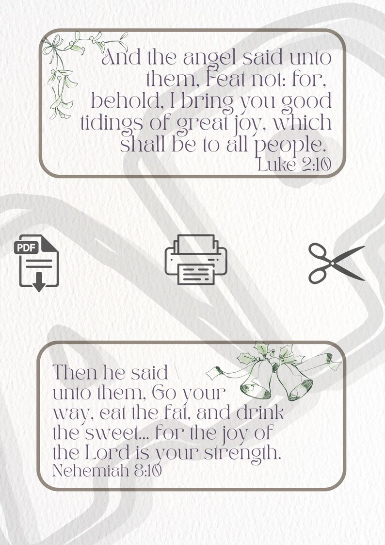 The Bell Scriptures Joy Scripture Cards Christian Printable Bible Verse Cards Faith ...