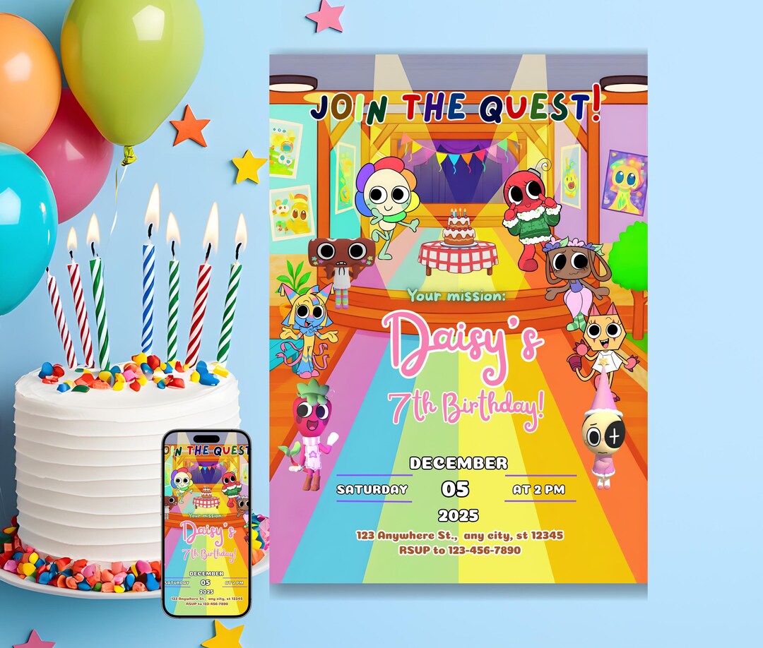 Dandys World Birthday Invitation for Girls: Editable Canva Template ...
