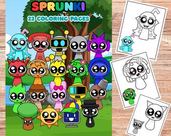 Sprunki-karaktärer målarbok: 22 utskrivbara sidor (PDF)