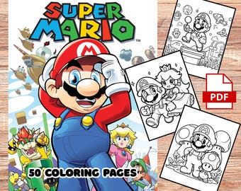 Super Mario Coloring Pages: 50 Printable Cartoon Activities (PDF Download)