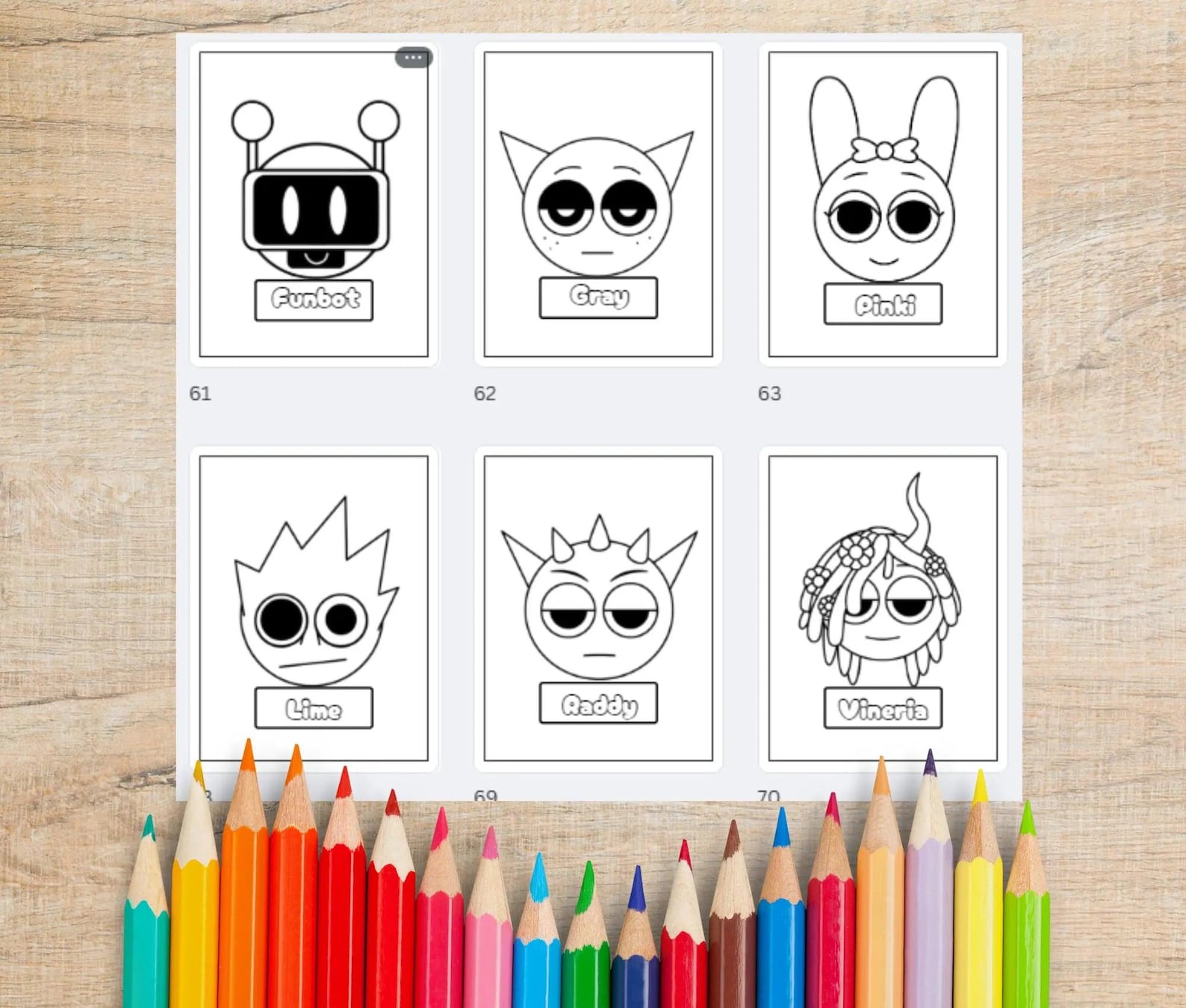 Sprunki Characters Colouring Pages: 47 Printable Pages (PDF) Digital ...