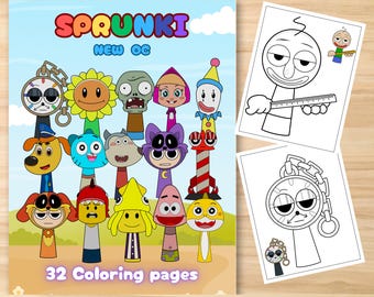 Nuevo libro para colorear de personajes originales de Sprunki: 32 páginas imprimibles (PDF)