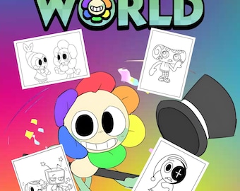 Libro para colorear de Dandy's World: 41 páginas imprimibles de personajes de videojuegos (Descarga digital A4)