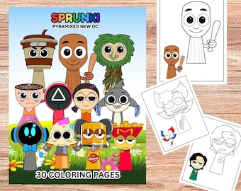 Libro para colorear de personajes de Sprunki: 30 páginas imprimibles (PDF)