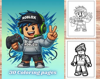 30 Roblox Character Coloring Pages for Kids (Digital Download)
