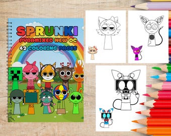 Libro para colorear de personajes de Sprunki: 42 páginas imprimibles (PDF)