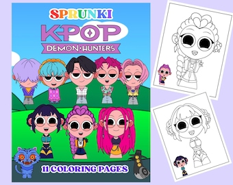 Libro para colorear de personajes Sprunki: 11 páginas imprimibles (PDF)