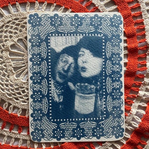The Lovers Card -- Custom Cyanotype