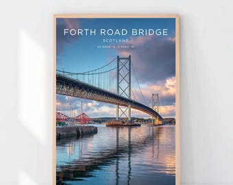 Escocia - Puente de Forth Road - Póster de viaje vintage