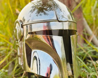 Handmade Steel Mandalorian Helmet Replica – Wearable Star Wars Cosplay Prop