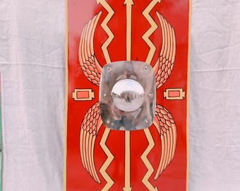 Traditioneel functioneel middeleeuws Romeins Augustus pantser Legioen Scutum schild 18G staal Jumbo SCA LARP