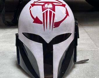 Handmade Mandalorian Inspired Helmet – High-Quality Cosplay Prop – Sci-Fi Warrior Armor Helmet for Cosplay, Gifts & Display