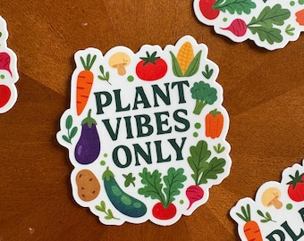 Tylko Plant Vibes | Naklejka winylowa z warzywami | Miłośnik roślin