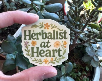 Herbalist at Heart Sticker | Herbal Medicine Vinyl Sticker | Waterproof Die Cut | Herb Lover Gift | Botanical Decal