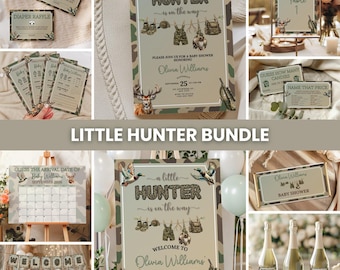 Kit Chá de Bebê Pequeno Caçador, Decoração para Chá de Bebê com Tema de Caça, Kit Chá de Bebê Camuflado para Menino, Decorações para Festa Pequeno Caçador