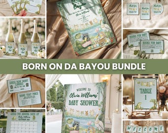 Kit Chá de Bebê Bayou, Decoração para Chá de Bebê "Nascido no Bayou", Decorações para Chá de Bebê com Tema Sulista, Chá de Bebê com Tema Bayou, Decoração para Festa Bayou