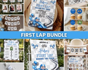 Kit de Aniversário "Primeira Volta na Pista", Decorações para Festa de Aniversário com Tema de Carros de Corrida, Decoração para Festa com Tema de Corrida, Kit para Festa de Aniversário de Menino