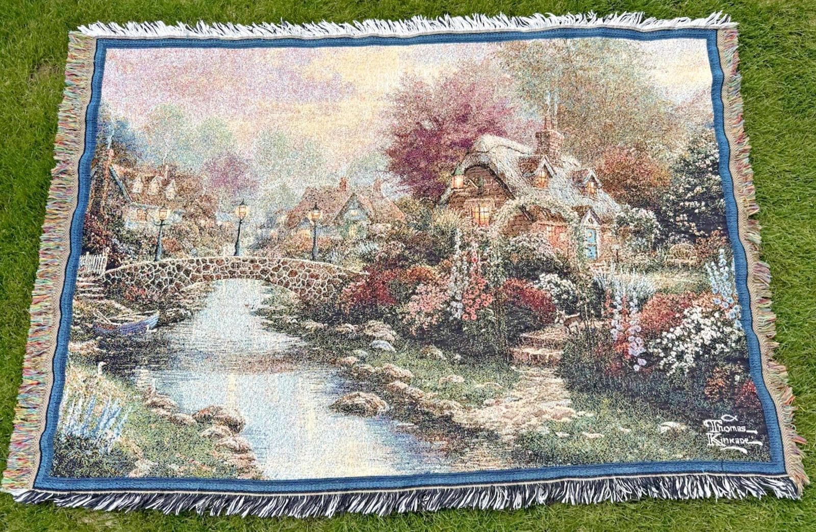 THOMAS KINKADE USA製 コットン ラグ マット タペストリー Amazon.com: Manual Woodworkers & Weavers Tapestry Throw