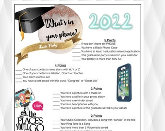 Graduation Party Game-Whats in your phone Game- Graduation Party 2021 | Graduation party DIY | Graduation High School, College, 8th Grade