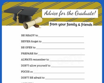 Graduation Party Ideas, Graduation Party Advice Cards, Leave your Graduate with Advice from Family & Friends, Graduation 2020