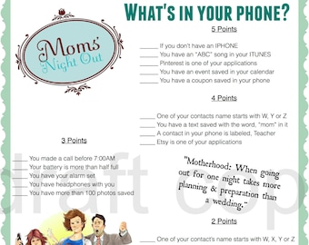 Moms Night Out Game | Girls Night Out | Instant Download