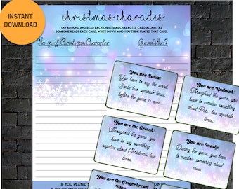 Holiday Party Game | Different Version of Charades | Fun Party Game | Instant Download