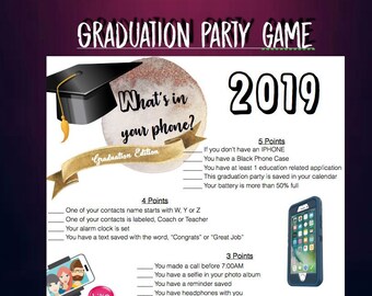 Graduation Ceremony Etsy - graduation party game whats in your phone game graduation party 2019 graduation party diy graduation high school college 8th grade