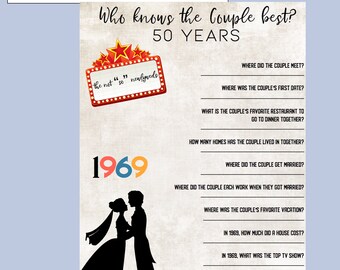 50th Anniversary Party Games Adult Party Games 50th Trivia Etsy