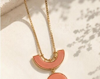 Madewell Jade-Tone Coral Pendant Necklace - Women Jewelry