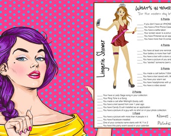 Bachelorette Party Game-Whats in your phone?-Instant Download