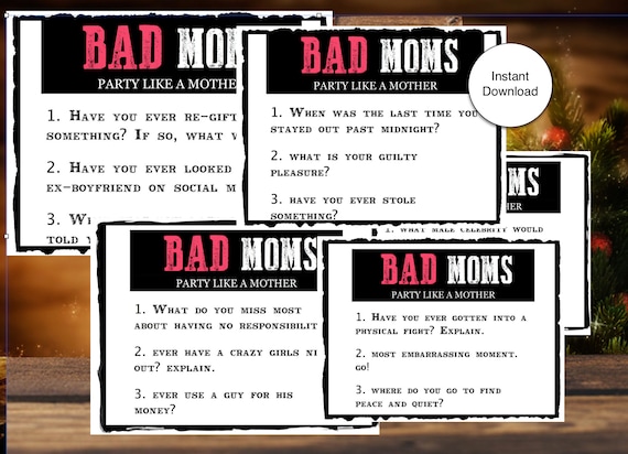 Bad Moms Night out activity! Fun game / conversation activity to play at your next "bad" moms night out!