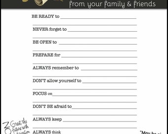 Graduation Advice Cards!! -Instant Download