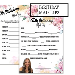 Custom Birthday Party Mad Libs Birthday Mad Libs Birthday Party ...